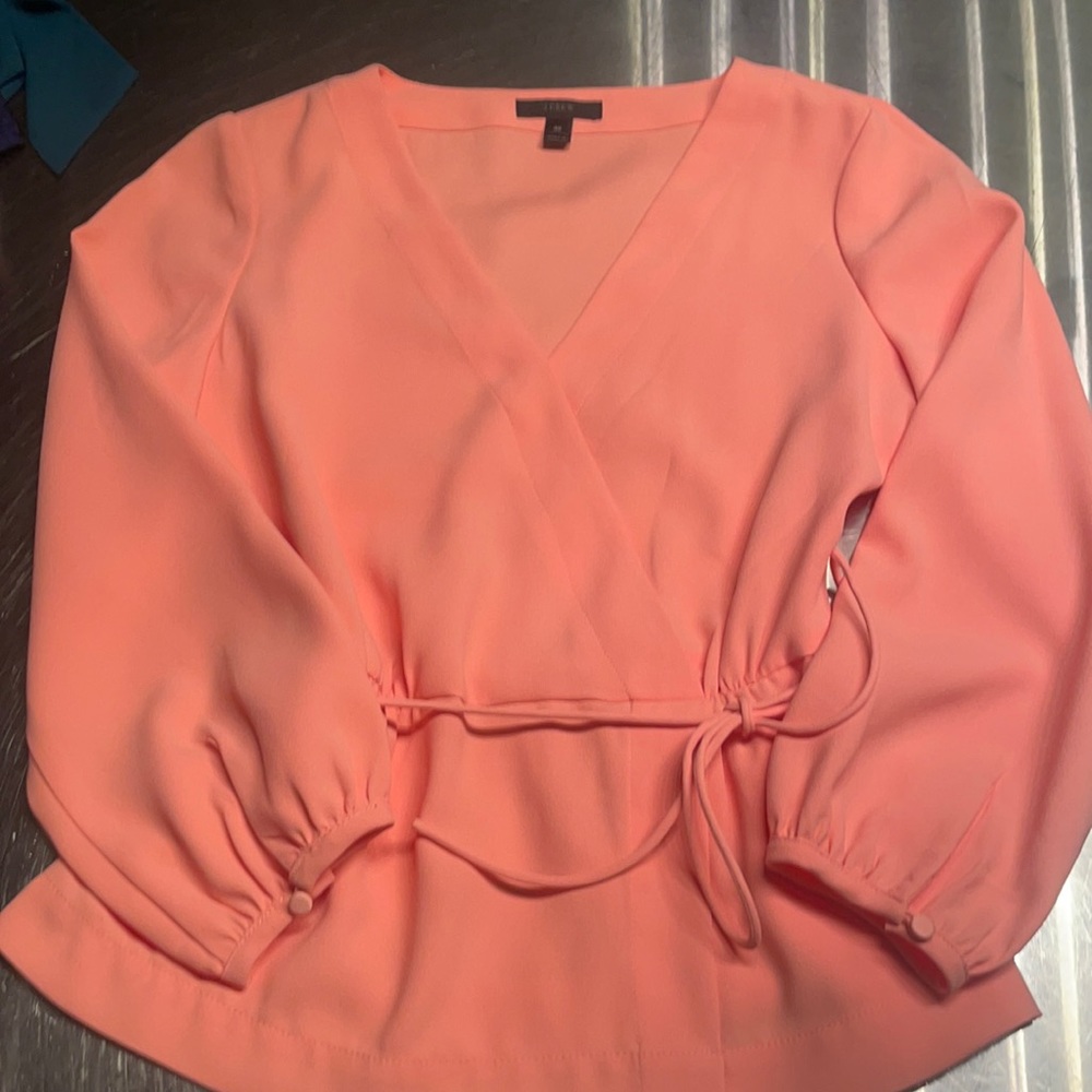 JCrew Drapey crepe faux wrap top